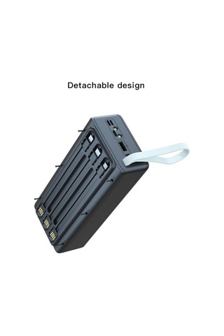 Novahub Siyah 16x18650 Dıy Güç Bankası C Tipi Mikro Usb El Feneri Kılıfı Powerbank Hızlı Şarj Dijital Ekran Korumalı/ Siyah