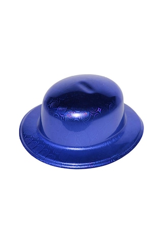 Mavi Renk Hologramlı Plastik Yuvarlak Melon 27x24 Cm 6 Yaş
