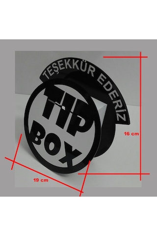 Tip Box Bahşiş Kutusu, Sadaka Kutusu ve Kumbara Siyah Daire Model Pleksi