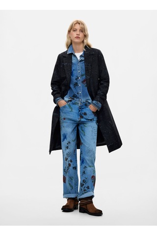 Desigual Siyah Kadın Regular Fit Desenli Kaban 26wwew28