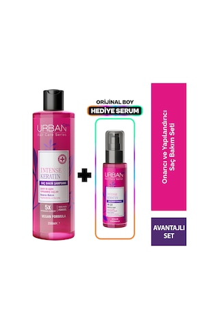Intense Keratin Ve Yıpranmış Saçlara Özel Onarıcı Saç Bakım Şampuanı-350ml-serum Hediye