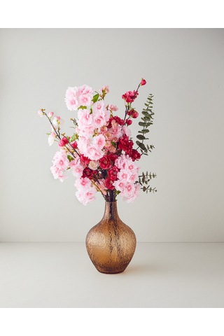 English Home Cherry Branch Tek Dal Yapay Çiçek Koyu Pembe Koyu Pembe