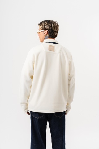 Respire Erkek Zip Oversize Polar Ceket Ekru