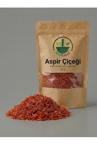 İxirciyusuf Aspir Çiçeği Yerli Safran Boyacı Safranı Safflower Carthamus Tinctorius Doğal Kurutulmuş 50 G