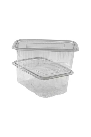 Kullan At Tek Kullanımlık Plastik Sızdırmaz Kapaklı Kap Kase Saklama Kabı 1000 Gr Cc 100 Adet Şeffaf