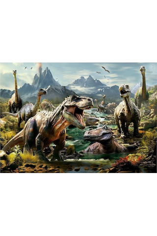 Educa 1000 Parça Puzzle Vahşi Dinozorlar - 19924 - Fierce Dinosaurs