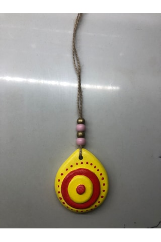Sarı Kırmızı Nazar Boncuğu Bahçe Balkon Duvar Süsü