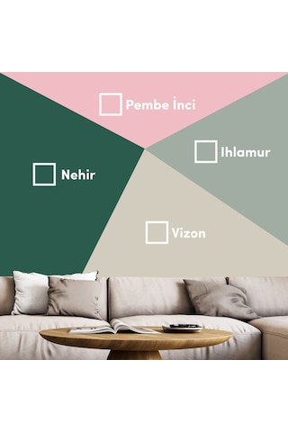 Bi Boya Geometrik Duvar Boyama Seti 3 - 1 L