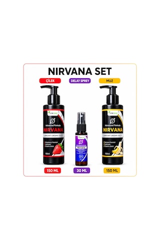 Nirvana Çilek Ve Muz Aromalı Kayganlaştırıcı Jel 2 x 150 ML + Sprey 30 ML