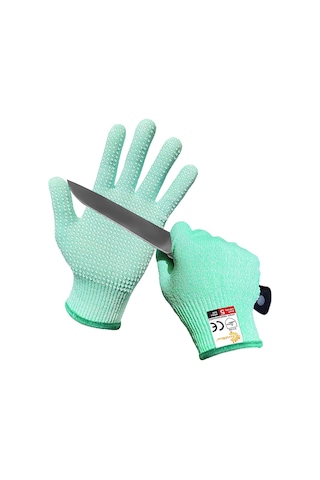 Ccgloball 3 Çift Kesilmez Eldiven, Şeffaf Silikon, Kaymaz Ve Aşınmaya Dayanıklı, Bahçe Işleri, Mutfak Mavim