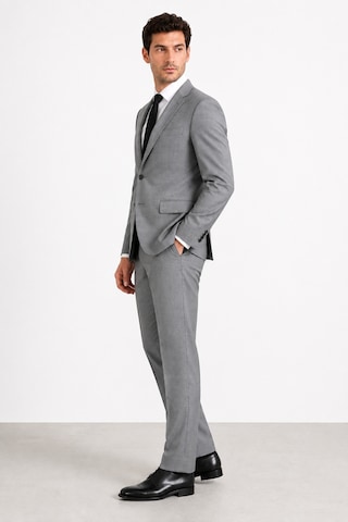 Bihan Store Erkek 6 Drop Slim Fit Yelekli Takım Elbise Çift Yırtmaç Altın Kuş Gözü - Gri