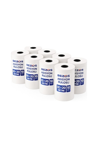 Bezos 80x20 Mm Adisyon Termal Rulo 10 Paket 100 Adet Nxrlvng