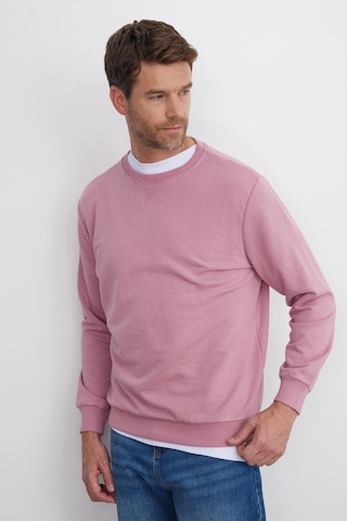 Tudors Unisex Relax Fit Rahat Kesim %100 Pamuk 3 İplik Basic Lila Bisiklet Yaka Sweatshirt-35149 Lila
