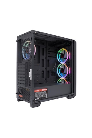 Rampage Espectro 4xRGB Fanlı 600W 80+ Bronze Mid Tower Bilgisayar Kasası Siyah