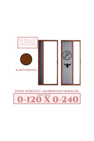 Plise Akordiyon Sineklik En:0-120 X Boy:0-240 Tüm Kapı Çeşitleri