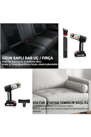Taşınabilir Kablosuz Araç Süpürgesi, Usb Şarjlı Akülü 60 Watt 4300pa Mdhl Md-16 1