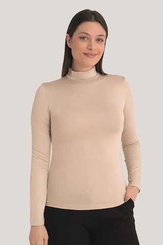 Arma Yıldız Kadın Ten Balıkçı Yaka Uzun Kollu Body 2'li Paket Ten