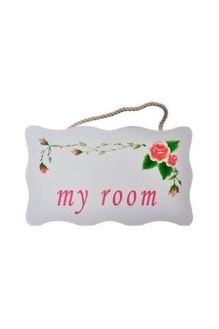 Decotown My Room Benim Odam Dekoratif Çiçek Desenli Kapı Askısı Rekli