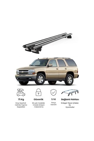 Venüs Chevrolet Tahoe 2000-2006 Uyumlu Gri Ara Atkı Port Bagaj Tavan Barı