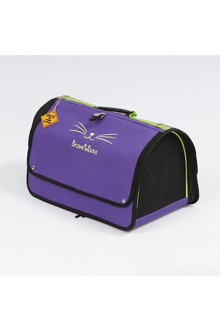 Reyo Brave Paws Flybag Plastik Yırtılmaz Fileli Kedi Ve Köpek Taşıma Çantası Seyahat Çantası Mor 45x25x26cm