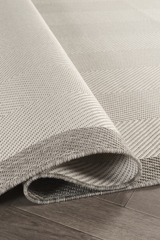 Sisalux 3086 Beyaz Gri Sisal Dokuma Jüt Kilim Hav Toz Vermez Halı Salon Mutfak Oturma Odası Halısı Beyaz - Gri