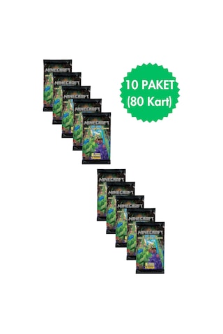 Toyika Panini Lisanslı Minecraft Koleksiyon Trading Cards 8li X 10 Paket