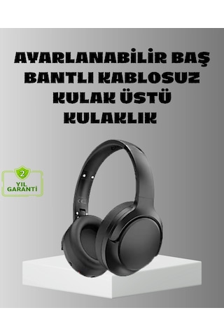 Ceylan Adam Siyah Kablosuz Bluetooth Kulaklık 300 Mah Hızlı Şarj Katlanabilir Pedli