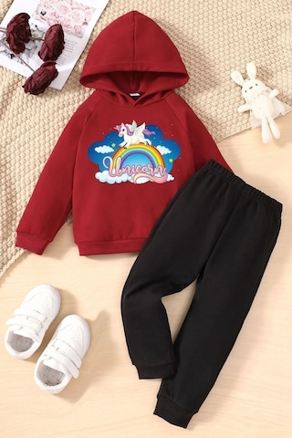 Uyguntarz Çocuk Unicorn Eşofman Takımı Kırmızı