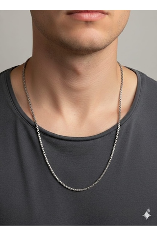 Akfecan Erkek Unisex Paslanmaz Çelik Iç Içe Geçmeli Arnavut Örm Gümüş