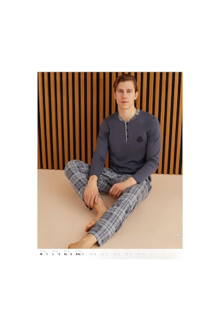 Pijamoni Erkek Süprem Uzun Kol İnce Pijama Takımı 6300 / 9 - 1 Adet 001