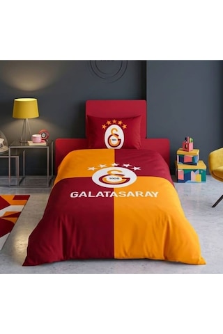Yeni Sezon Lisanslı Galatasaray Efsane Tek Kişilik Nevresim Takımı Sarı Kırmızı