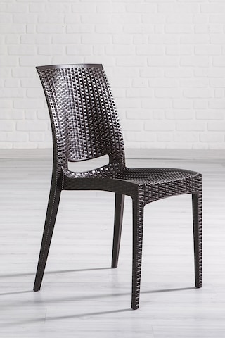 Rattan Large Camlı Kahve Masa Takımı Bahçe&balkon 1 Camlı Masa + Kahverengi