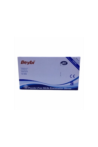 Beybi Mavi Pudrasız Nitril Eldiven Small 100 Adet