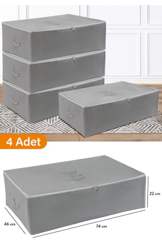 Serstil 4 Adet - Mega Boy Baza Altı Antrasit Hurç 74 X 46 X 22 Cm