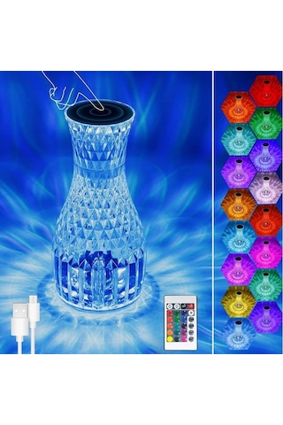 Buffer Sürahi Model Usb Şarjlı Kumandalı 16 Farklı Işık Modlu Masa Üstü Kristal Akrilik Lamba Led Diğer