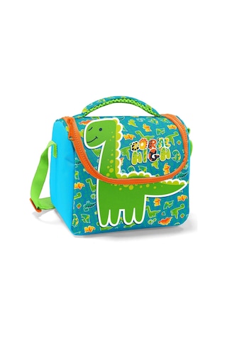 Coral High Erkek Çocuk Termoslu Beslenme Çantası - Mavi Yeşil Dinazor, Erkek Çocuk Çok Renkli