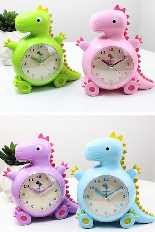 Saytay Çocuk Saati, Çizgi Film Çalar Saat Dinozor Saat Gece Lambası, Öğrenci Çocuk Ev Dekorasyonu Masa Saati Yeşil Hy Diğer