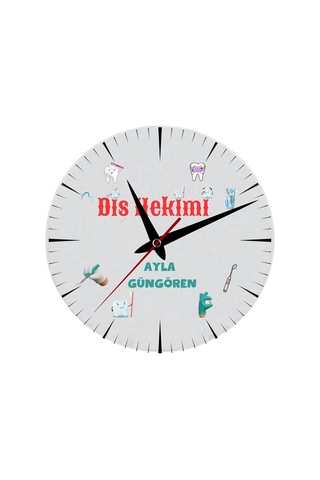 Diş Hekimine Hediye Duvar Saati Cam Duvar Saati Mm2932-16 Çok Renkli