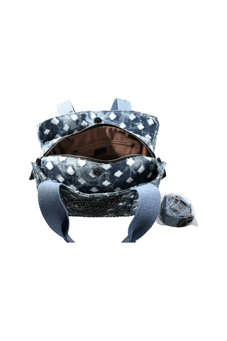 Biem Accessory Biem Lacivert-beyaz Damalı Denim Salaş-retro Taş Trok Döşemeli Çok Gözlü Çanta Çok Renkli