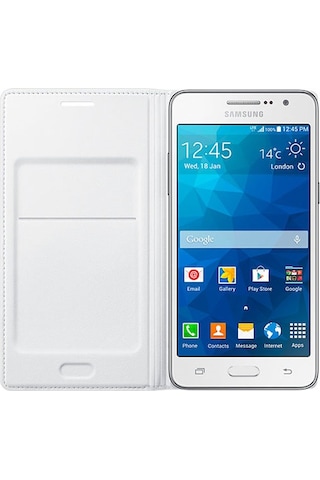 Galaxy Grand Prime İle Uyumlu Kılıf Flip Wallet Beyaz Ef-wg530bwsegww Beyaz