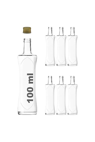 100 Ml Şeffaf Piramit Sosluk 100 Cc Kapaklı Kavisli Cam Şişe 6 Adet Altın/gold Metal Genel