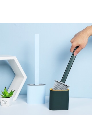 Ekostem Silikon Banyo Tuvalet Klozet Fırçası ve Tutucu Set