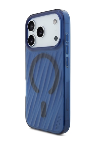 Apple Uyumlu iPhone 17 Pro Kılıf Tumı Lisanslı M-safe Şarj Özellikli Transparan Kapak Mavi Mavi