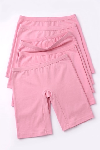 Öts Kız Çocuk 5 Li Pamuklu Boxer Pembe Uzun Premium Günlük Kullanım 8254-5