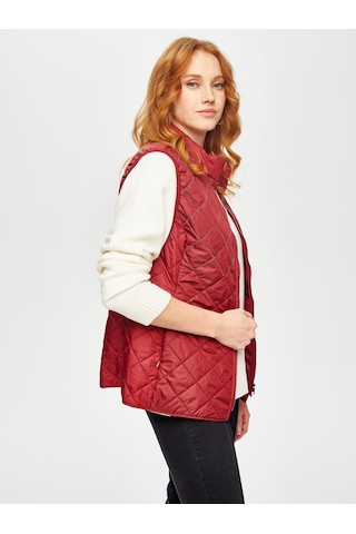 Zincir Nakış Detaylı Kapitone Yelek 69453 U6945340 Bordo
