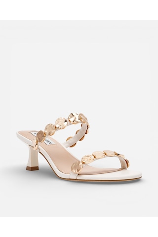 Steve Madden Annıka Bone Leath Kadın Bone Leath Topuklu Terlik Annıka Krem