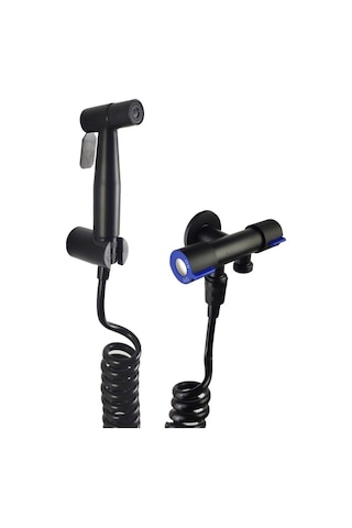 Dinosaurs 2m Paslanmaz Çelik Tuvalet Musluk Seti - Siyah Altın