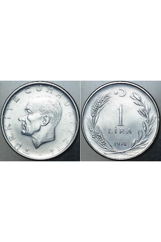 Türkiye Cumhuriyeti 1 Lira 1976. Çil - Kondisyon. Türkiye Cumhuriyeti 1 Lira 1976. Çil - Kondisyon.