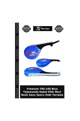 Premium Tre-100 Blue Taekwondo Raket Ellik Mavi Renk Genç Sporu Hobi Yarışma Çok Renkli