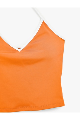 Koton İnce Askılı Biyeli Slim Fit Atlet Turuncu 6sak30173nk